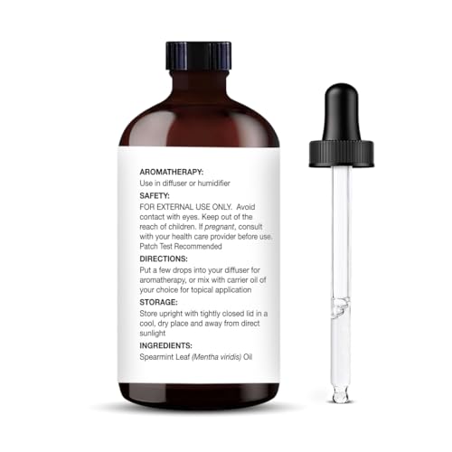 Image of Majestic Pure Spearmint Essential Oil for Diffuser - 4 Fl Oz | 100% Natural Essentials Oils Ideal for Humidifier, Air Freshening, Cleaning Home, Bath, Steam Inhalation and Massage