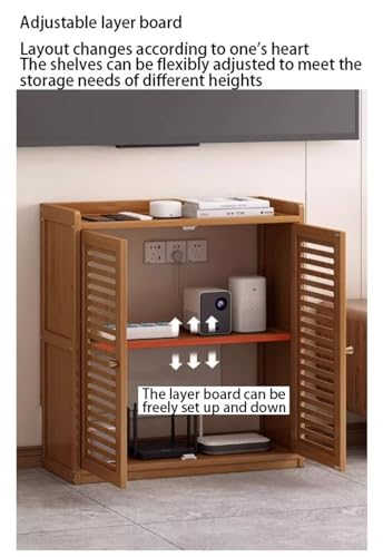 Armoire routeur WiFi premium marron | Unité de sol moderne de 97 cm