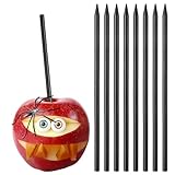 48 Pcs Halloween Black Candy Apple Sticks - Caramel Apple Birch Wood Sticks for Cake Pops/Treats/Desserts Making Party Supplies