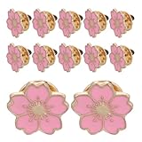 OATIPHO 12 broches de flores de cerezo de dibujos animados, broches, alfileres de flores pequeñas, alfileres kawaii para mochilas, alfileres decorativos, broche de aleación rosa
