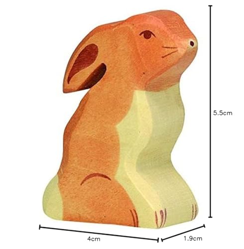 Holztiger Sitting Hare Wooden Figure, Assorted Colours, 4,3 x 2 x 5,7 cm - Image 2