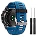 HWHMH 1PC Replacement Silicone Bands With 2PCS Pin Removal Tools For Garmin Fenix 3 (No Tracker, Replacement Bands Only) (Blue)