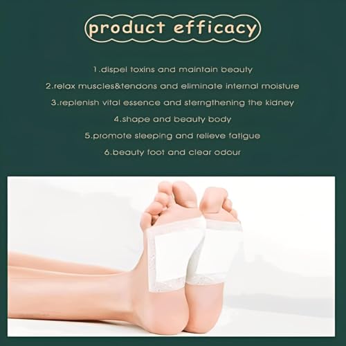 Image of Foot patch Herbal And Gentle Ingredient Detox Foot Pads, Natural Ingredients for Sleep Aid, Pain Relief, Toxin Removal with Bamboo Vinegar and Acupoint Micro-Massage Technology (PACK OF 20)