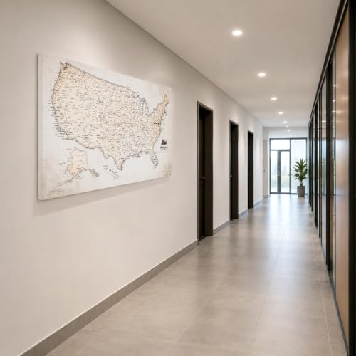 Image of IPIC Vintage USA Maps for Wall, Map of the United States, Size 42x28 in