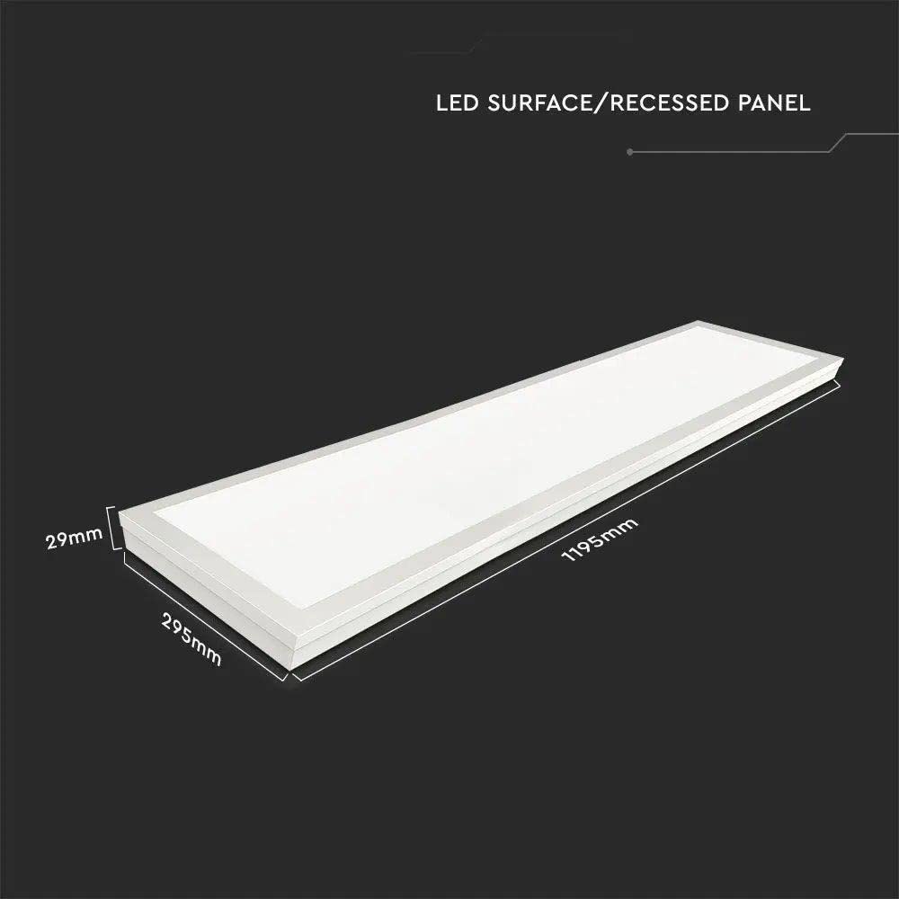 120x30 cm LED Panel Deckenleuchte Aufputzpanel Aufbaupanel Aufputz 4000 Lumen Extra Hell 40w Neutralweiß