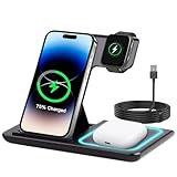 Station de charge sans fil 3 en 1 multifonction : Cette station permet de recharger simultanément votre iPhone, Apple Watch et vos AirPods avec boîtier compatible sans fil. Idéale pour organiser votre bureau ou table de nuit, elle remplace plusieurs chargeurs séparés et réduit l’encombrement des câbles au quotidien