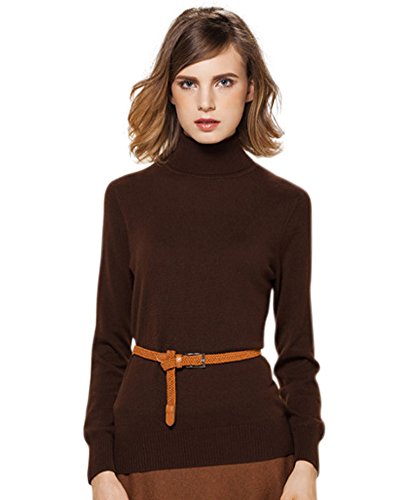 ZHILI Women's Cashmere Slouchy Turtleneck Sweater