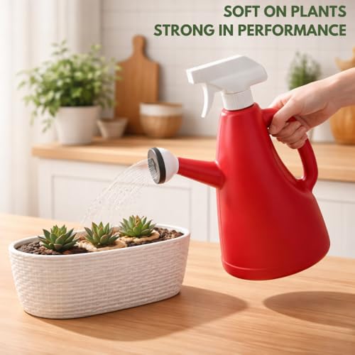 Image of Urban Upvan Watering and Spray Dual-Use Watering Can 1L | Garden Watering Sprayer Bottle with Adjustable Nozzle | Indoor Outdoor Plant Watering Tool for Home, Balcony & Garden (Red)