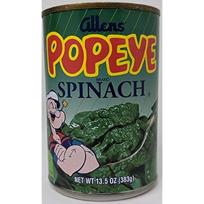 Allens Popeye Spinach bundle - 6 x 13.5 Oz Allens Popeye Spinach- Popeye Spinach Canned With Recipe Sheet