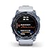 Garmin Fenix 7X Sapphire Solar, Larger Adventure smartwatch, with Solar Charging Capabilities, Rugged Outdoor GPS Watch, Touchscreen, Wellness Features, Mineral Blue DLC Titanium with Whitestone Band