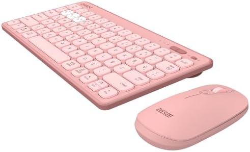 Everest LUMI KM-BT903 Pembe 3in1 3 BT + 2.4 1600dpi Ultra İnce Q 4 Cihaz Bağlantılı Scissors Kablosuz Klavye + Mouse Set - Görsel 2