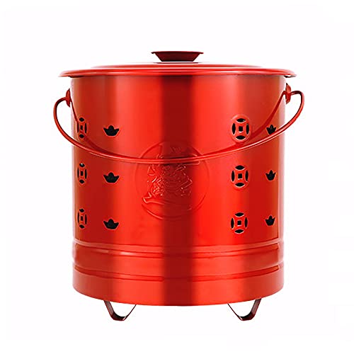 Müllverbrennungsofen, Gartenverbrennungsofen, tragbarer Edelstahl-Verbrennungsofen für den Außenbereich, Silber, Rot, Gelb, in DREI Farben erhältlich Müllverbrennungsofen mit Griff