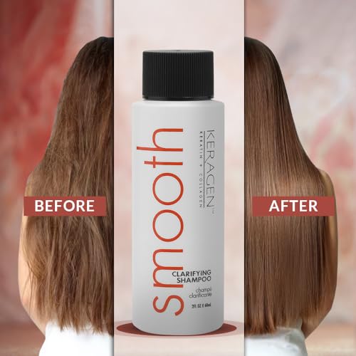 KERAGEN - Clarifying Shampoo with Keratin and Collagen, All Hair Types, Sulfate Free, 2 Oz - Deep Cleansing, Purifying, Refresh and Reset Damaged, Color Treated Hair