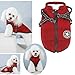 Aiboria Hundejacke Hundeweste Hundemantel Winddicht Jacken Warme Haustier Fleece Hundepullover Gepolsterte Weste mit Brustgurt Gurt Rot L