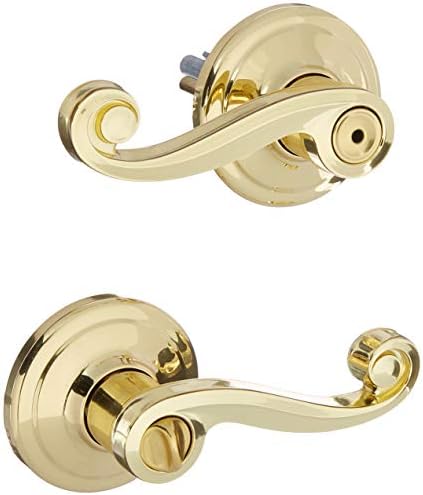 Schlage F170FLA605(LH) Flair Left Dummy Door Lever - Polished Brass, Single Side Non-Turning