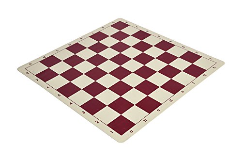 The House of Staunton Regulation Silicone Tournament Chess Board - 2.25" Squares Burgundy & Natural by US Chess Federation