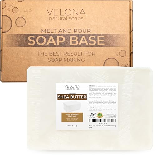 velona 5 LB - Shea Butter - Melt and Pour Soap Base SLS/SLES free | Natural Bars for The Best Result for Soap-Making