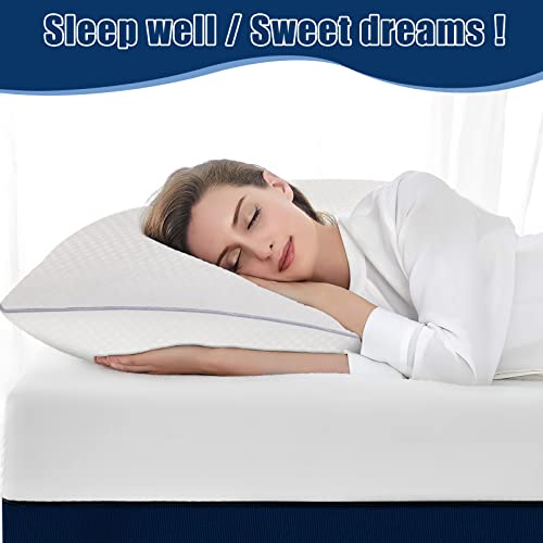 Piwaal Bed Pillows For Sleeping 2 Pack, Queen Size Pillows Set Of 2,Down Alternative Filling, Pillow For Back, Stomach Or Side Sleepers Grey #TOP5