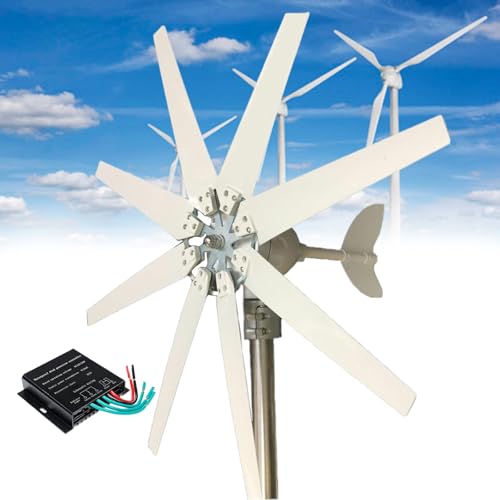 Kit Generatore Eolico Da 12000 W, Sistema Di Energia Eolica A 12 V/24 V/48 V con Regolatore Mppt, 8 Pale, Regolazione Automatica Dell'Orientamento Al Vento, Ideale per Applicazioni Marine, C