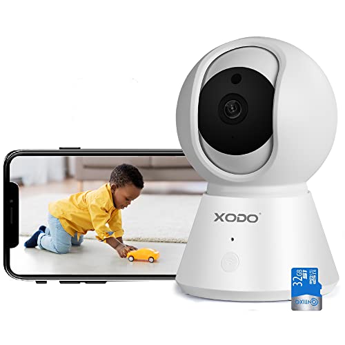 Xodo Wireless Security Camera, E6 Ip 1080P Hd Plug-In Indoor Wifi Camera For Home Security/Baby Monitor/Pet/Nanny, Motion Detection, 2 Way Audio, Night Vision With Tf 32Gb Sd Card Included And Cloud #TOP1