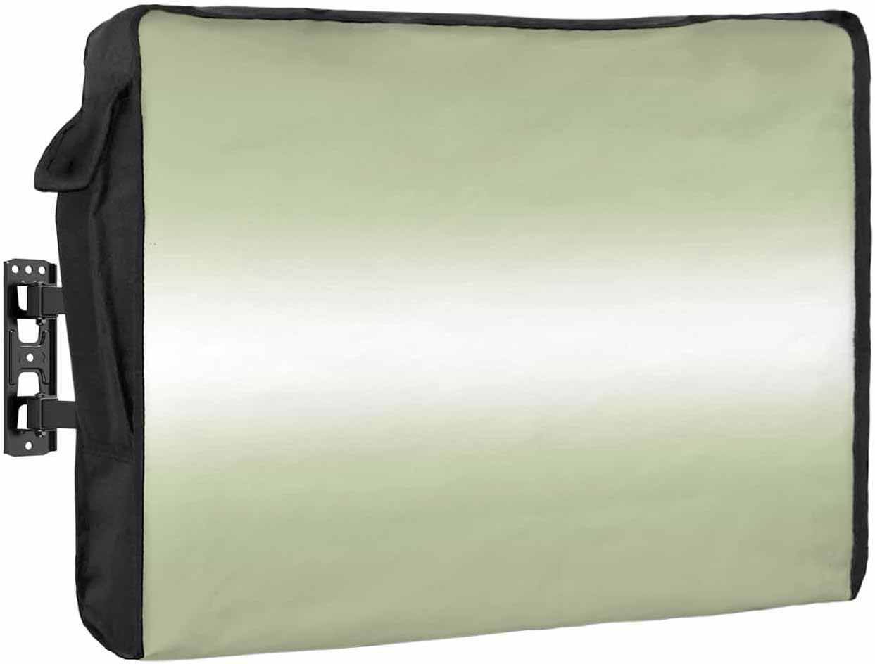 T&H XHome Gradient Outdoor TV Cover Soft Fade Sage Green Modern Minimalist Waterproof and Weatherproof 52"-55" LCD Movable Shield TV Display Screen Protector Outside Television Covers 52" Wx30 H