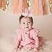 Kbrand Hat First Birthday 1st For Baby Girl Decoration Gifts Rose Gold Baby Pink Party Crown One Year Old Flowers Princess Pink 3inch