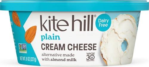 Kite Hill Plain Almond Milk Cream Cheese Style Spread, 8 Oun...