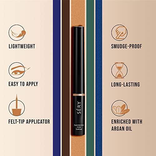 Image of SERY Spectacular Color Eyeliner Matte Finish - Gold Color, Waterproof, Longlasting, Smudgeproof, Enriched with ARGAN oil, SEL-01 (Pack of 2)