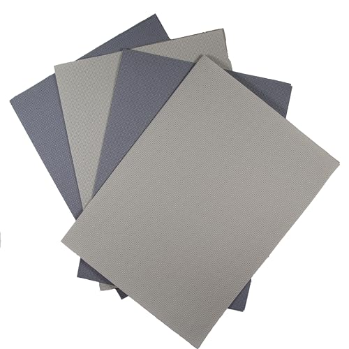 Image of KCS 4 pc of 12 inch x 18 inch (30cmx45cm) 14CT Counted Cotton Aida Cloth Cross Stitch Fabric (Pearl Grey+Light Steel Grey)