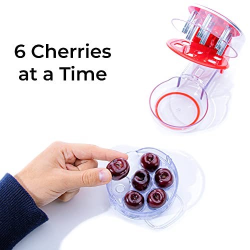 Cherry Pitter Tool - 6 Cherries at a Time - Red - Pits Cherries - Cherry Corer Machine - Cherry Stuffer - Thumbnail 5