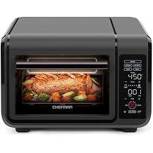 Chefman Air Fryer Toaster Oven Combo, Countertop Oven for Quick & Healthy Meals, Bake, Broil, Air Fry, Toast, and Bagel Functions, 450F Max Temp, 4 Slice Toaster Oven Air Fryer Combo