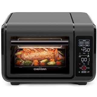 Chefman Air Fryer Toaster Oven Combo, Countertop Oven for Quick & Healthy Meals, Bake, Broil, Air Fry, Toast, and Bagel Functions, 450°F Max Temp, 4 Slice Toaster Oven Air Fryer Combo