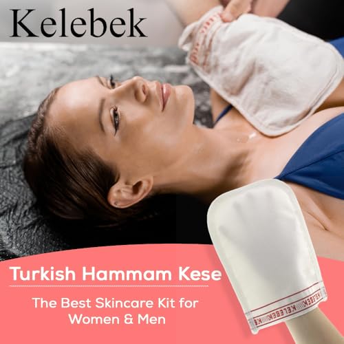 Kelebek für Gesicht & Körper 2er-Set Peeling-Handschuhe – Türkisches Kese für Damen & Herren – Exfoliating Gloves für Dusche & Hamam – Körperpeeling & Tiefenreinigung