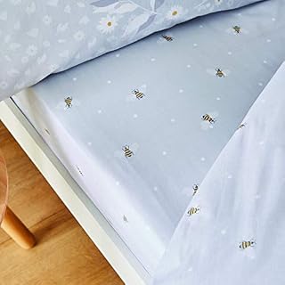 Catherine Lansfield Bee Happy Easy Care Double Fitted Sheet Grey