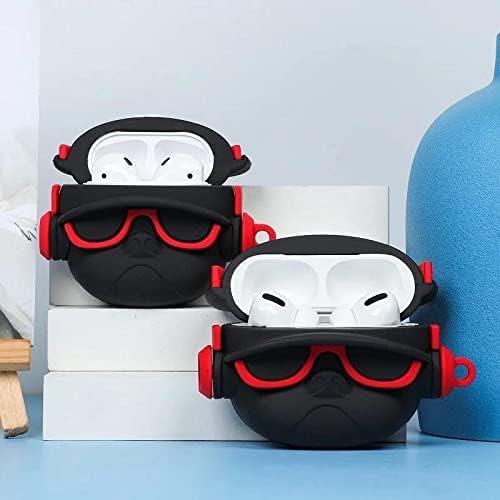 Image of Compatible with Airpods 4 (2024) Pouch Case Cover, Soft Silicone Case Cover with Key-Chain, 360 for Airpods 4 Gen Full Protective Pouch Case (Hip Hop Red)