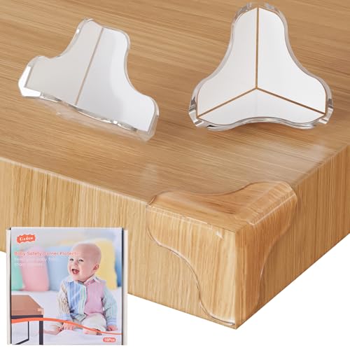 Image of KIODEW Corner Protector for Baby, 16Pcs Pre-Taped T Shape Table Corner Protectors, Baby Proofing