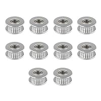 QitinDasen 10Pcs Premium Aluminium GT2 Idler Pulley, 20 Zähne 5mm Innere Bohrung GT2 Riemenscheiben, für 3D-Drucker 6mm Breite Zahnriemen