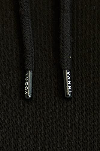 Sweat à capuche noir à rayures taille L pour homme