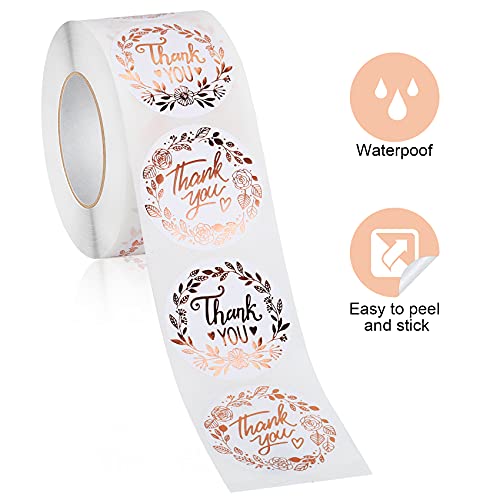 Abenkle 500 Pcs 1.5" Rose Gold Thank You Stickers For Supporting My Small Business Stickers, Envelope Seals, Thank You Labels For Greeting Cards, Gift Wraps For Birthday, Christmas, Thanksgiving #TOP2
