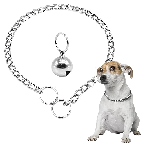 Matedepreso Cadena de estrangulamiento de metal, collares para entrenamiento de perros, collar grueso y duradero para entrenamiento al aire libre de mascotas, cachorros pequeños, medianos y grandes