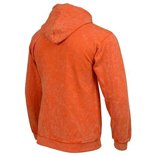 Image of Milwaukee Leather MNG11687 Men's Orange High-Visibility Zipper Front Premium Cotton Hoodie