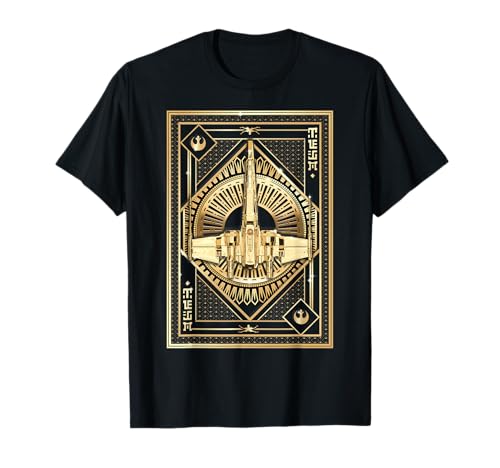 T-shirt Star Wars X-Wing imprimé or et platine pour fan de la saga