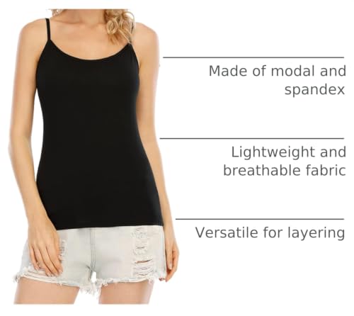 Image of Orrpally Basic Cami Tank Tops Women Lightweight Camisole Stretch Tank Top Adjustable 4-Pack