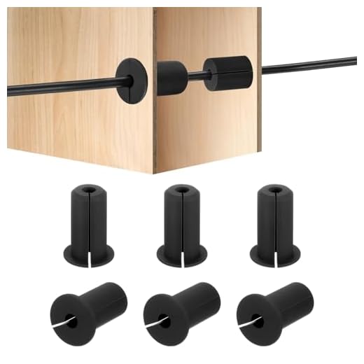 HiPicco 6Pcs Wall Grommets for Cables 3/4-Inch Silicone Cable Wall Bushing Feed Through Cable Routing Kit Accessories Wall Cable Pass Through for Ethernet with 7mm Hole, Black