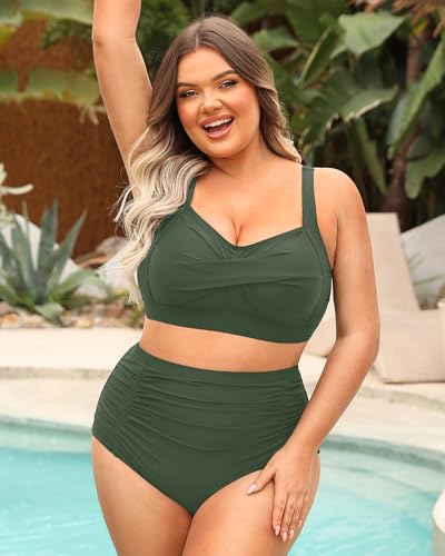 Image of Daci Women's Plus Size Bikini Sets - High Waisted Two-Piece Swimsuits with Tummy Control