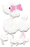 Furry Poodle - Pink and White - Sew On Patch
