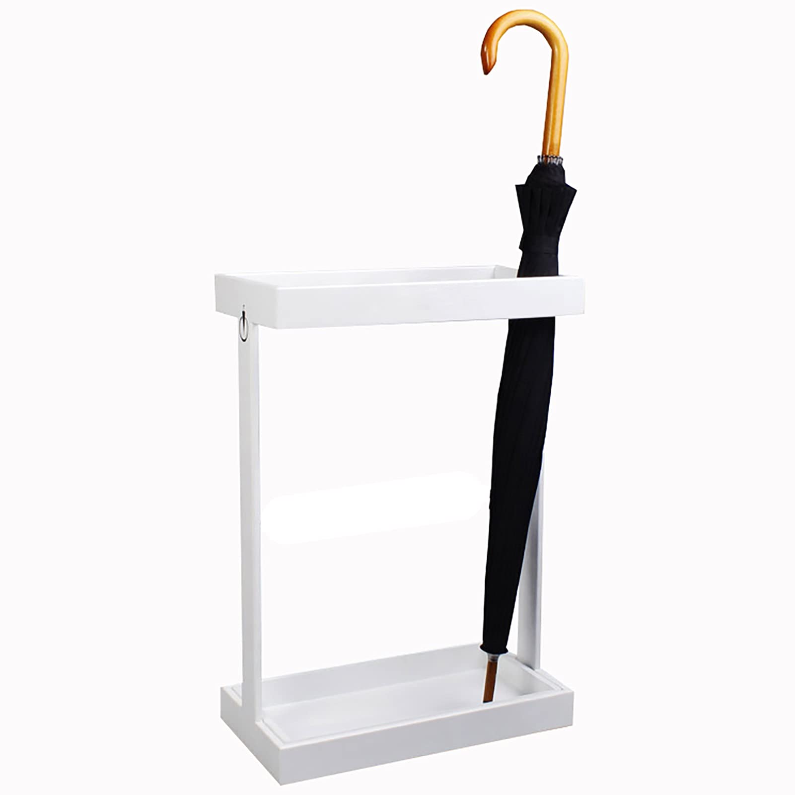 Porte-parapluie blanc en fer de grande capacité pour entrée et couloir