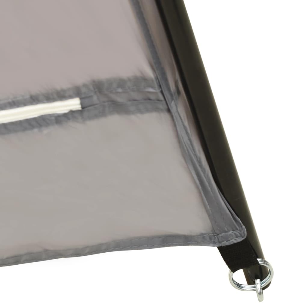 Tente de piscine en tissu - 660 x 580 x 250 cm - Gris - Résistant aux UV - Avec parois latérales en maille - Cadre en acier stable - Idéal comme protection solaire, auvent, accessoire