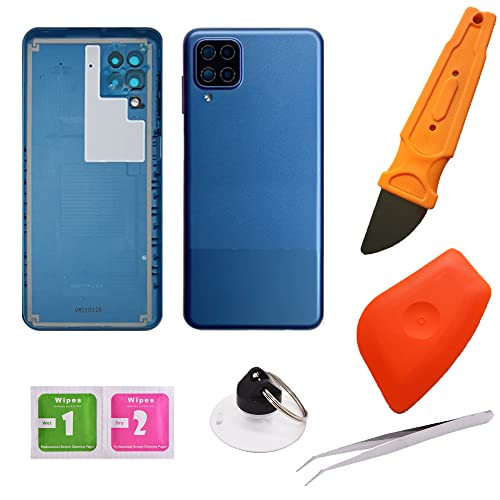 THE TECH DOCTOR Carcasa trasera de repuesto para Samsung A12 A125F 2020 - Completo con herramientas y adhesivo - Kit de reparación profesional (azul) Cover