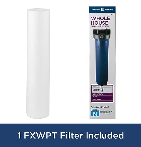Image of GE Heavy Duty Whole House Water Filtration System & Filter | Reduces Sediment, Rust & More | Install Kit & Accessories Included | GXWH60T, FXWPT